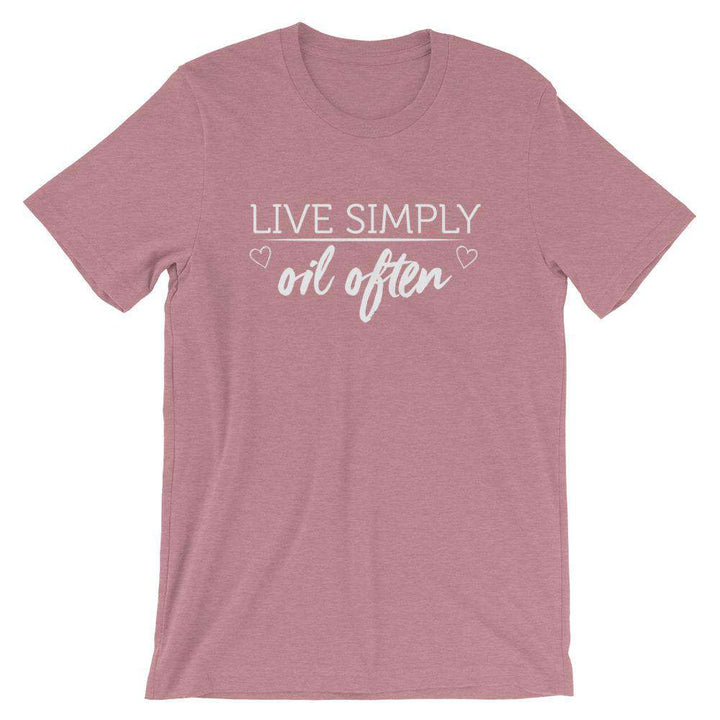 Live Simply (Dark) Short-Sleeve Unisex T-Shirt Apparel Your Oil Tools Heather Orchid S 