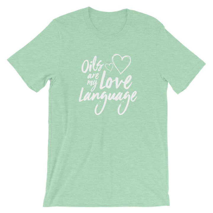 Love Language (Dark) Short-Sleeve Unisex T-Shirt Apparel Your Oil Tools Heather Prism Mint XS 