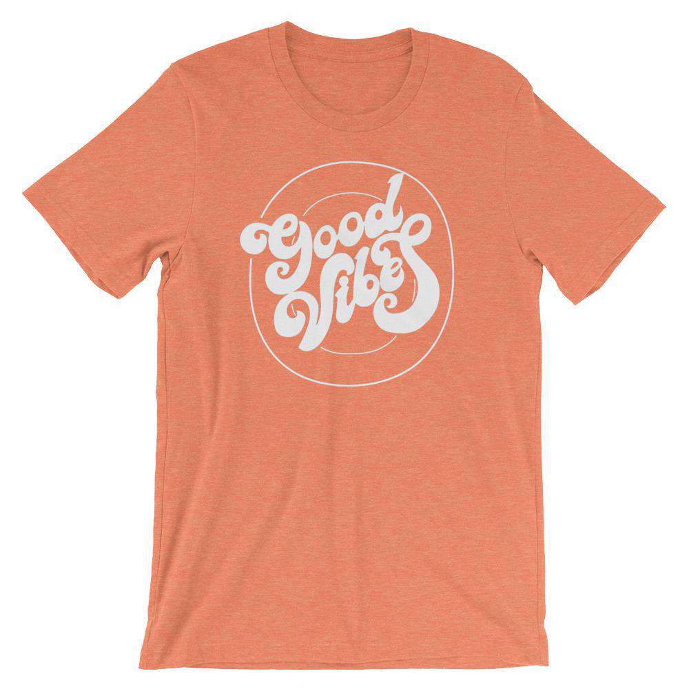 Vibes! (Dark) Short-Sleeve Unisex T-Shirt Apparel Your Oil Tools Heather Orange S 