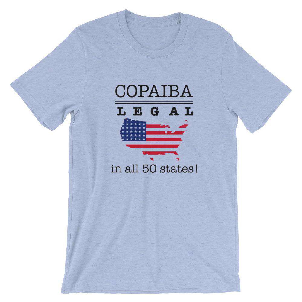 Copaiba (Light) Short-Sleeve Unisex T-Shirt Apparel Your Oil Tools Heather Blue S 