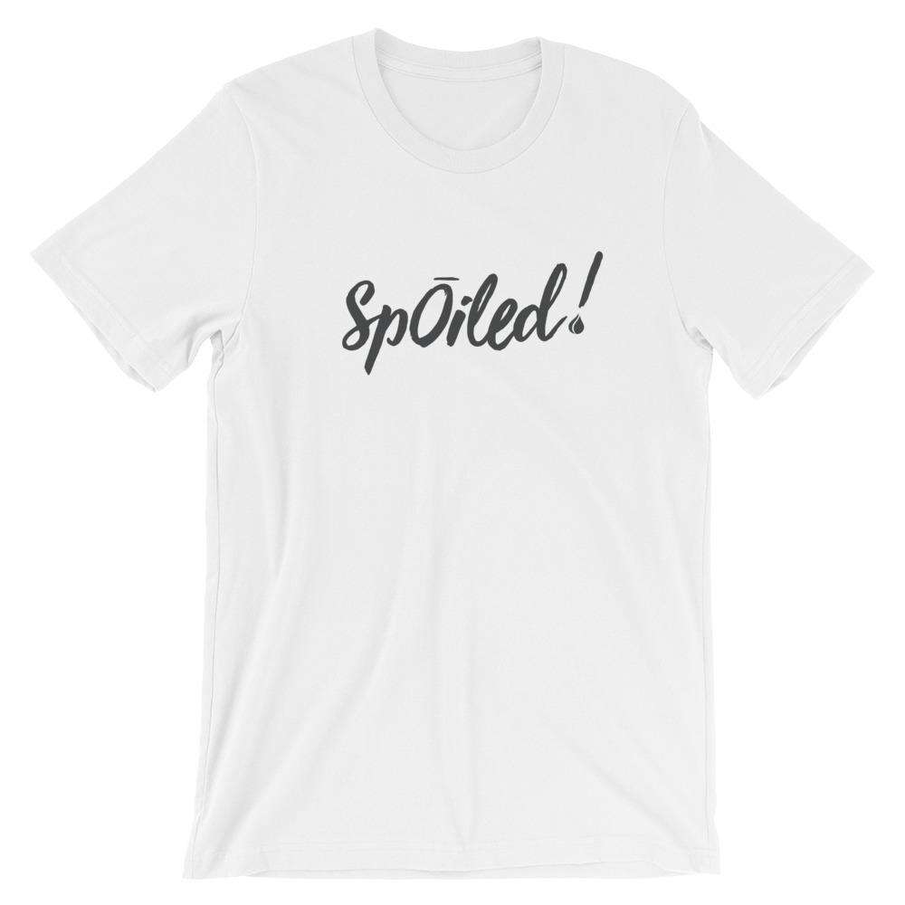 SpOILed! (Light) Short-Sleeve Unisex T-Shirt Apparel Your Oil Tools White S 
