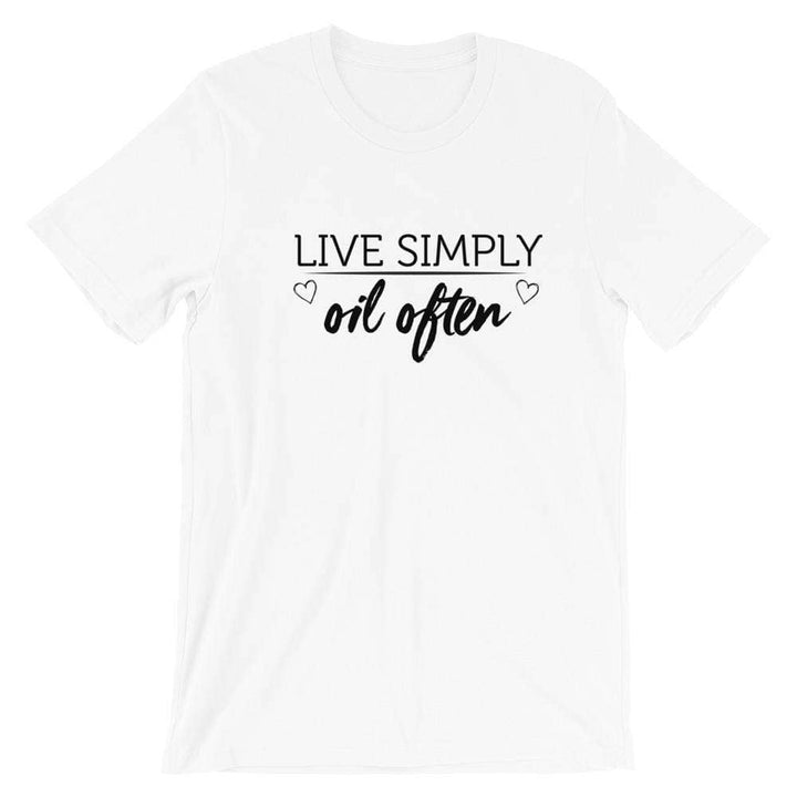 Live Simply (Light) Short-Sleeve Unisex T-Shirt Apparel Your Oil Tools White XS 