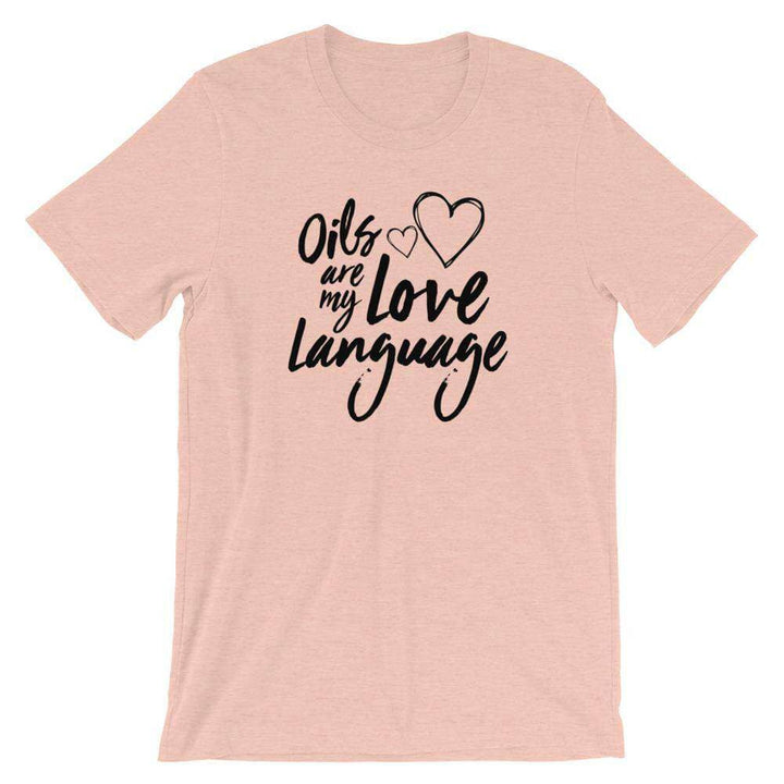 Love Language (Light) Short-Sleeve Unisex T-Shirt Apparel Your Oil Tools Heather Prism Peach XS 
