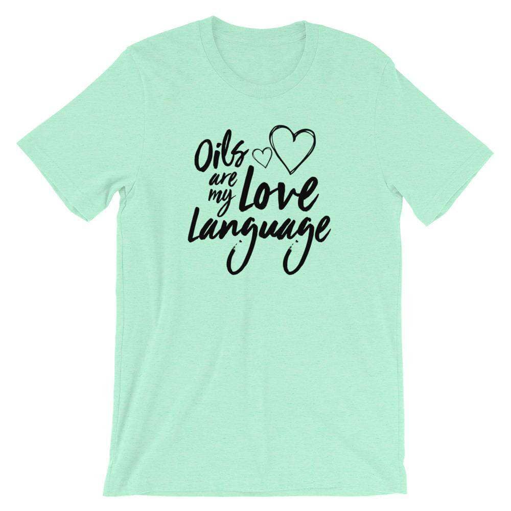 Love Language (Light) Short-Sleeve Unisex T-Shirt Apparel Your Oil Tools Heather Mint S 