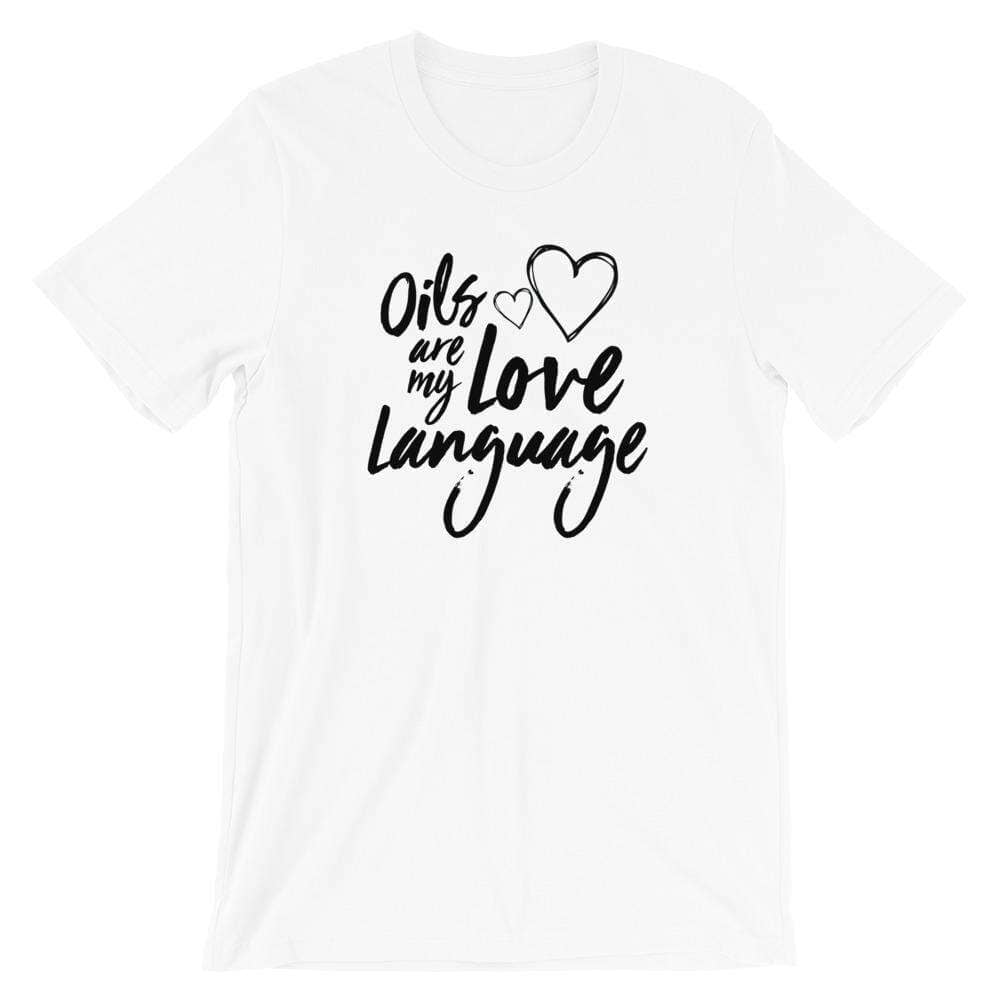 Love Language (Light) Short-Sleeve Unisex T-Shirt Apparel Your Oil Tools White XS 