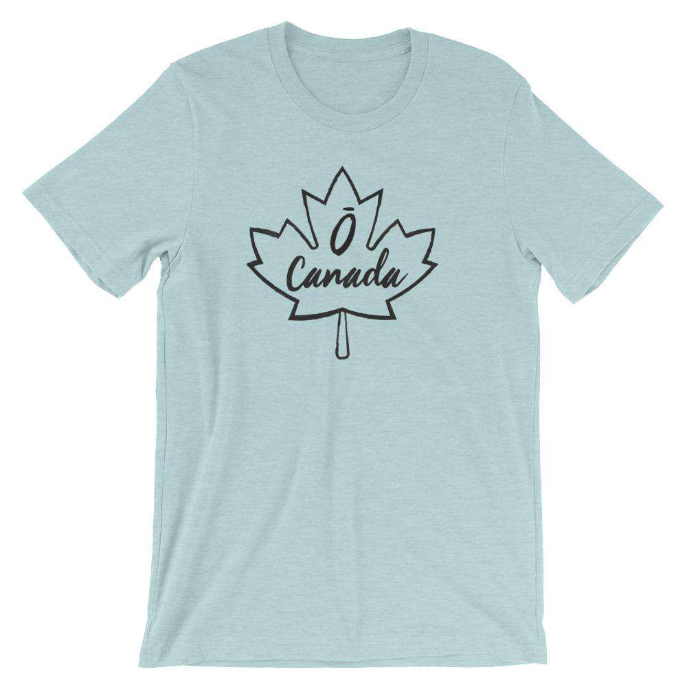Ō Canada (Light) Short-Sleeve Unisex T-Shirt Apparel Your Oil Tools Heather Prism Ice Blue XS 