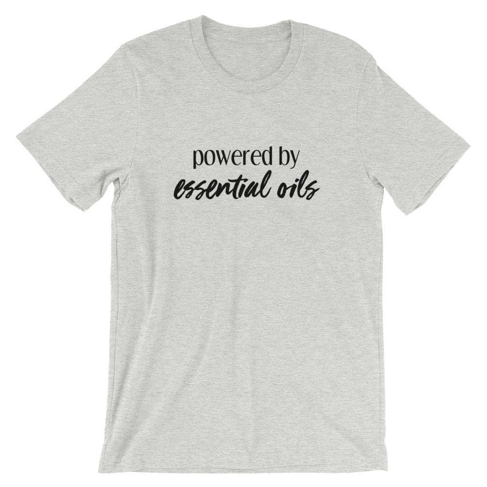 Powered by Essential Oils (Light) Short-Sleeve Unisex T-Shirt Apparel Your Oil Tools Athletic Heather S 