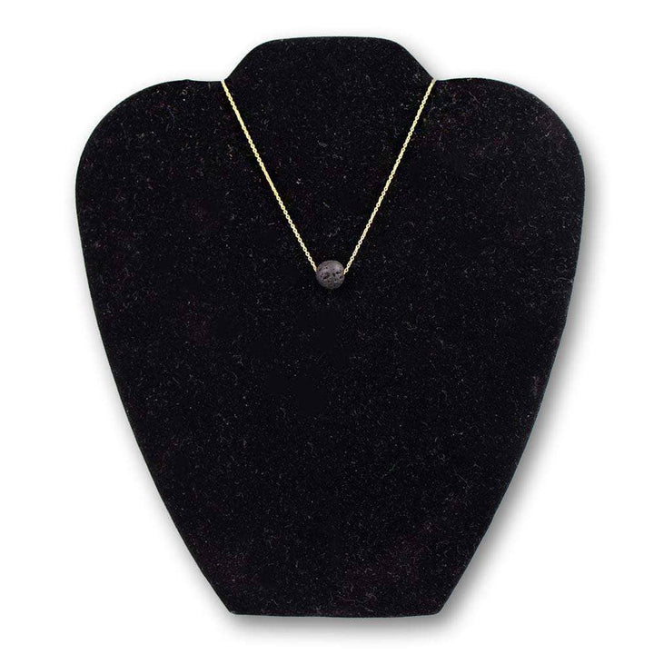 Gold Chain Necklace w/ Single Black Lava Rock Aroma Jewelry Your Oil Tools 