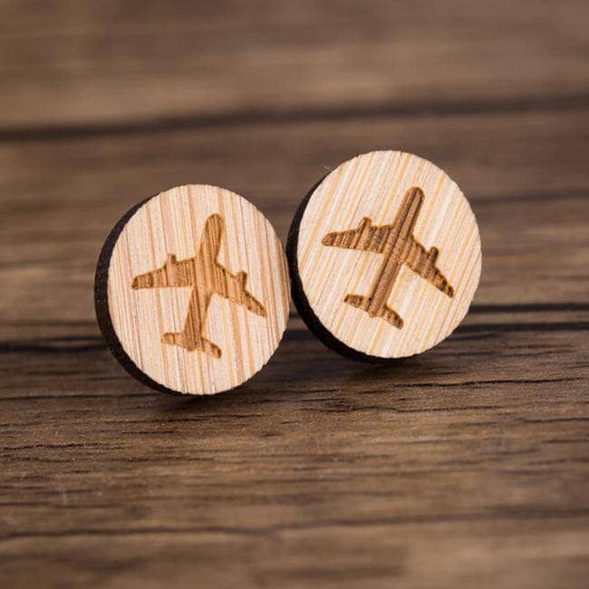 Wooden Stud Aroma Earrings (Airplane) Aroma Jewelry Your Oil Tools 