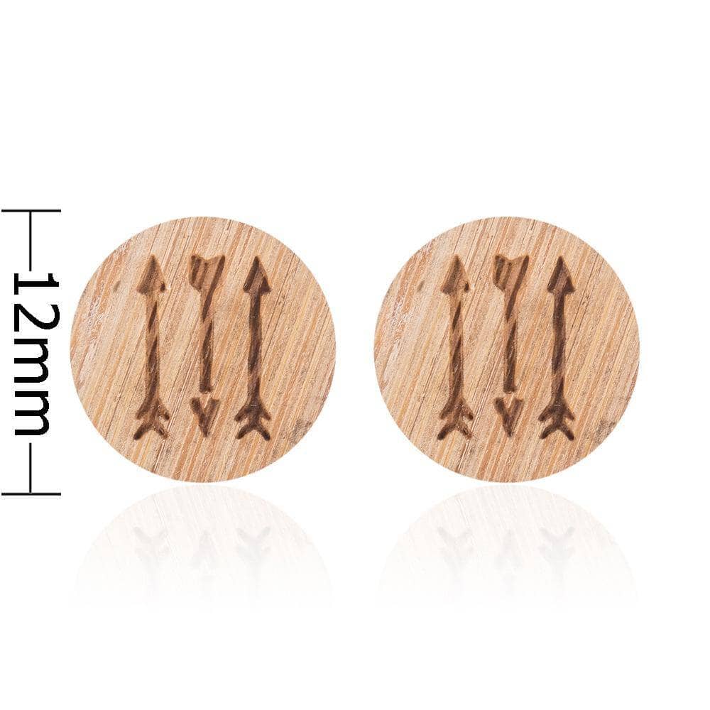 Wooden Stud Aroma Earrings (Arrows) Aroma Jewelry Your Oil Tools 