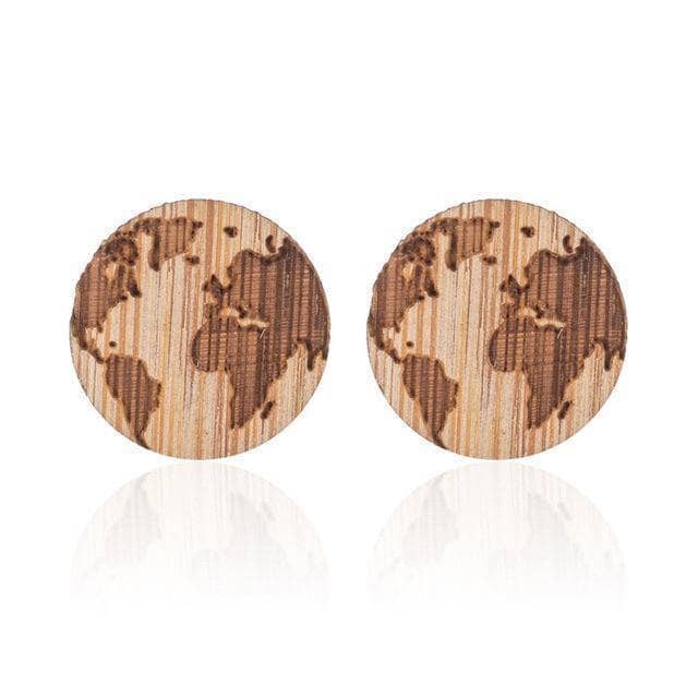 Wooden Stud Aroma Earrings (Globe) Aroma Jewelry Your Oil Tools 