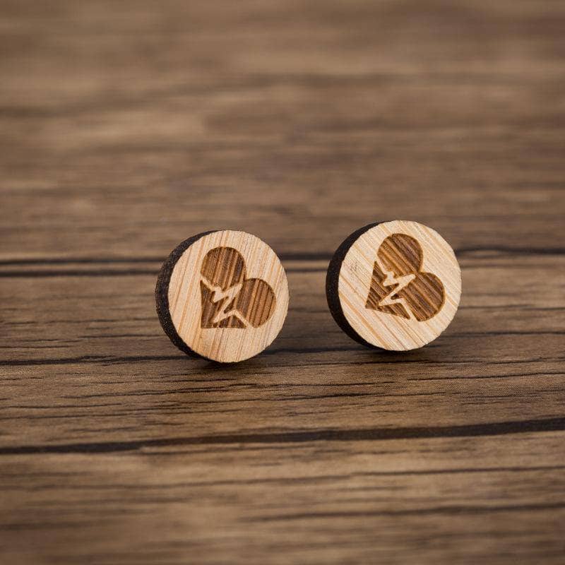 Wooden Stud Aroma Earrings (Heart) Aroma Jewelry Your Oil Tools 