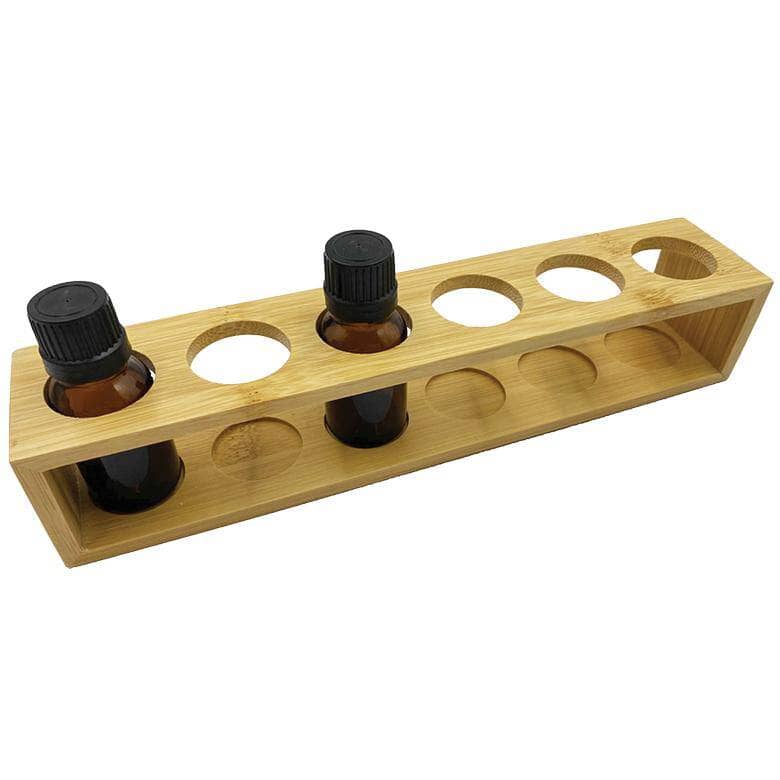 Open Sided Bottle Holder 6 Slot Tray (Bamboo) Displays Your Oil Tools 