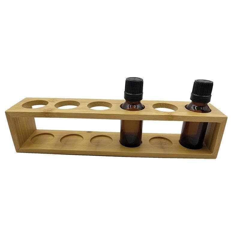 Open Sided Bottle Holder 6 Slot Tray (Bamboo) Displays Your Oil Tools 