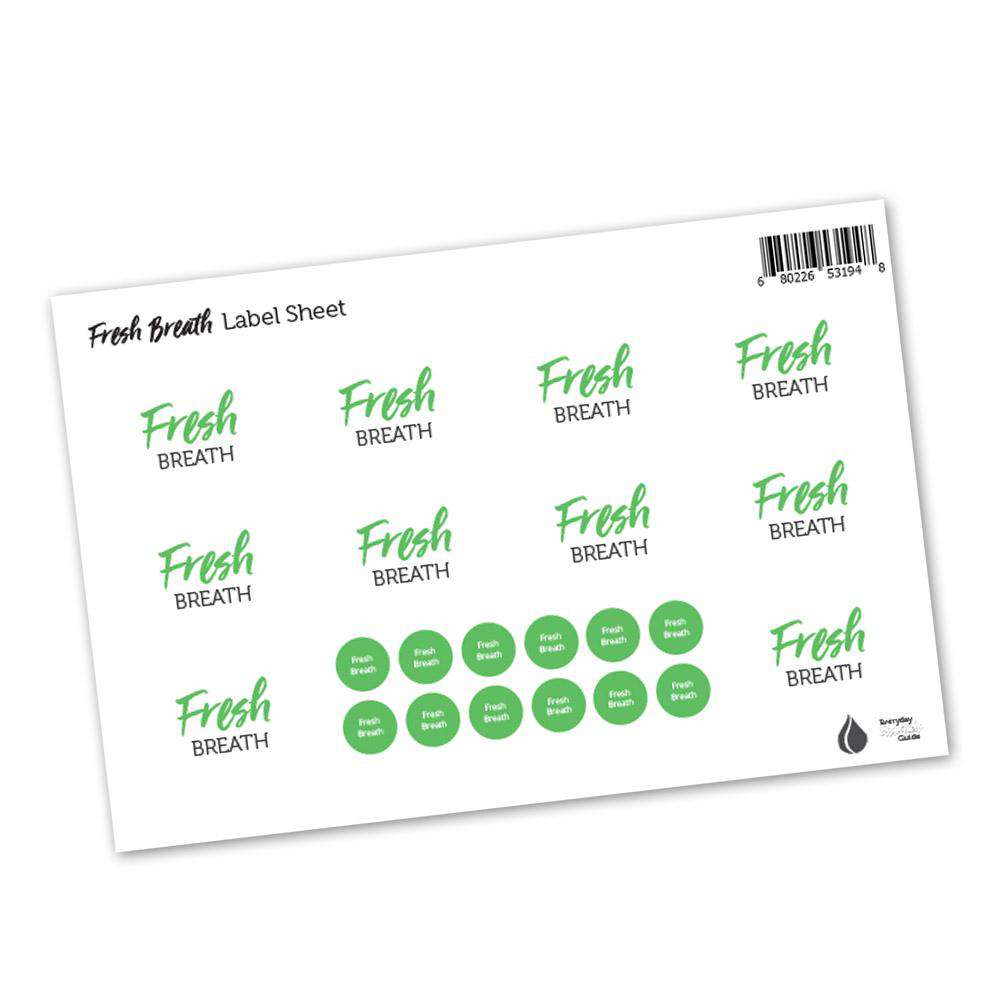 Fresh Breath Labels & Lid Stickers DIY Your Oil Tools 