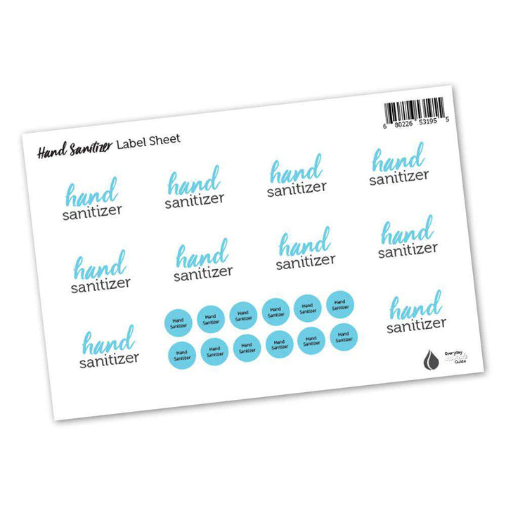 Hand Sanitizer Labels & Lid Stickers DIY Your Oil Tools 