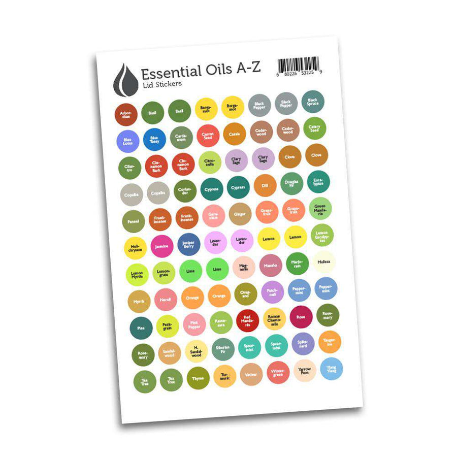 Lid Stickers (A-Z Oils) – Your Oil Tools