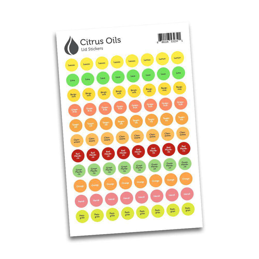 Lid Stickers (Citrus Oils) – Your Oil Tools