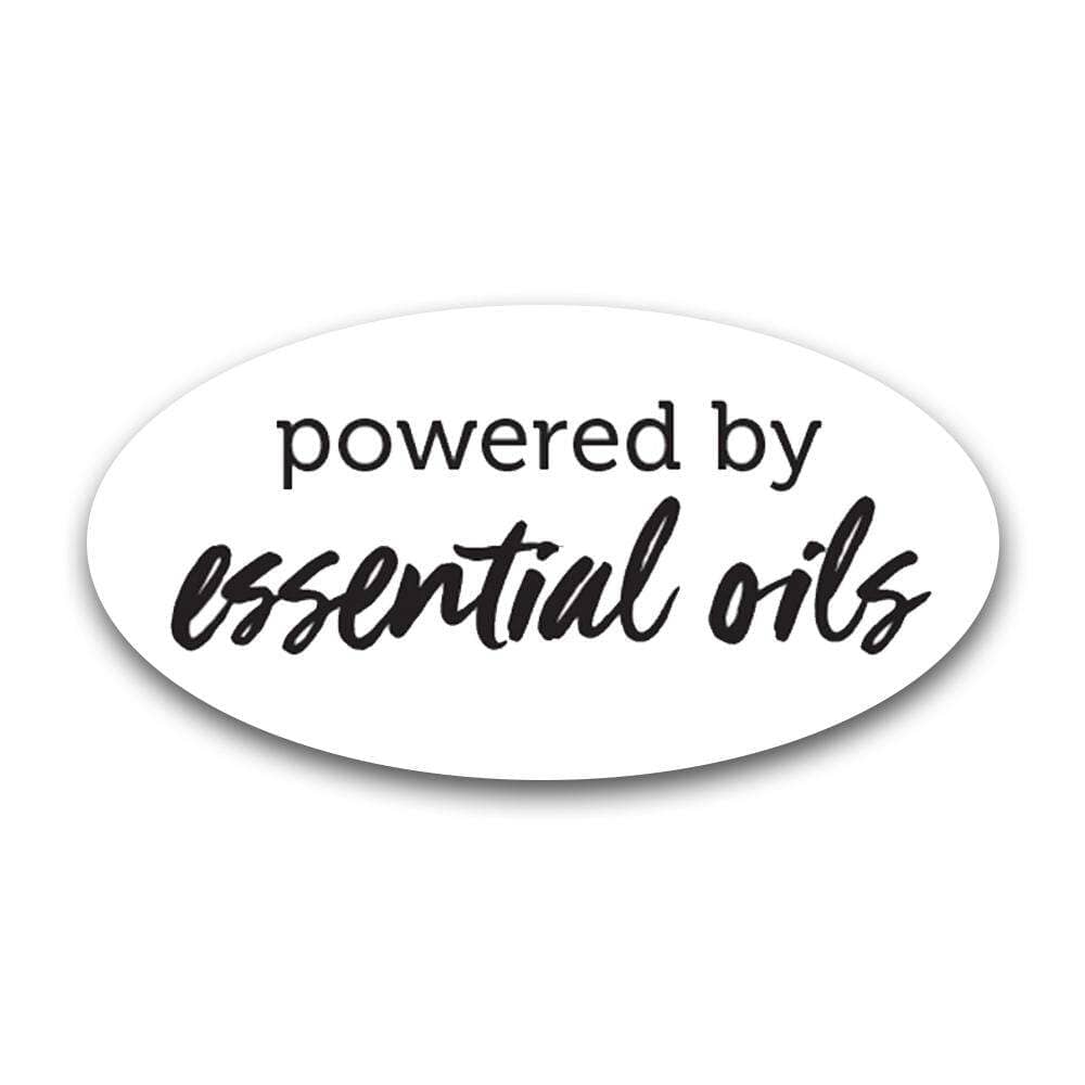 "Powered By Essential Oils" Oval Label DIY Your Oil Tools 