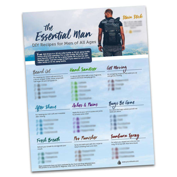 The Essential Man Recipe Sheet (Pack of 10) DIY Your Oil Tools 