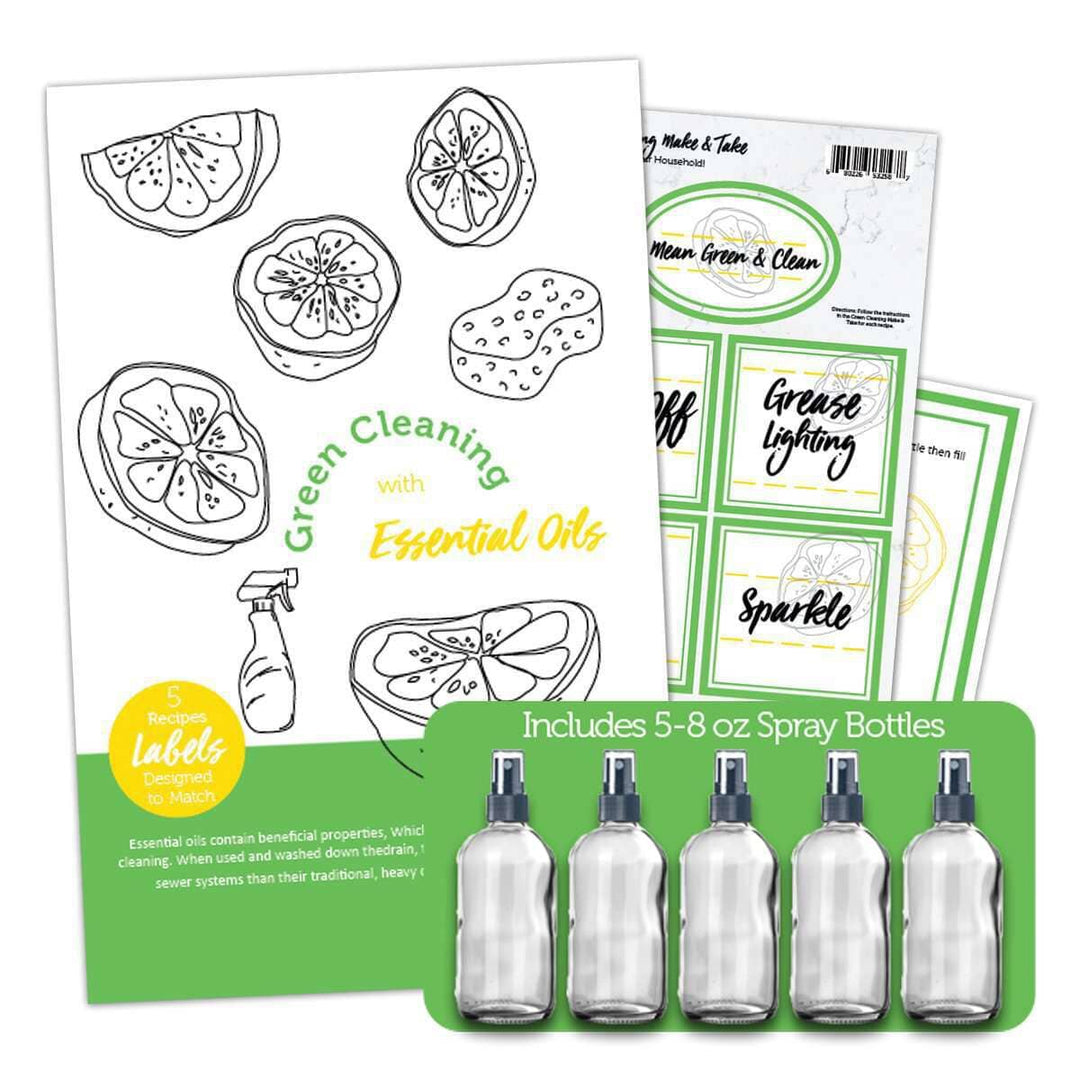 Green Cleaning Recipes & Labels DIY Kit (Bottles Included) DIY Kits Your Oil Tools 