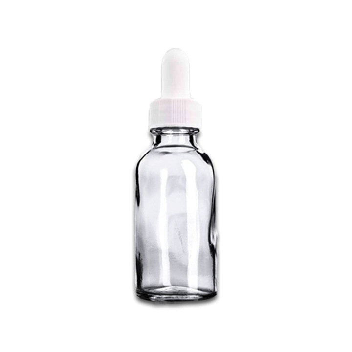 1 oz Clear Glass Bottle w/ White Dropper Glass Dropper Bottles Your Oil Tools 
