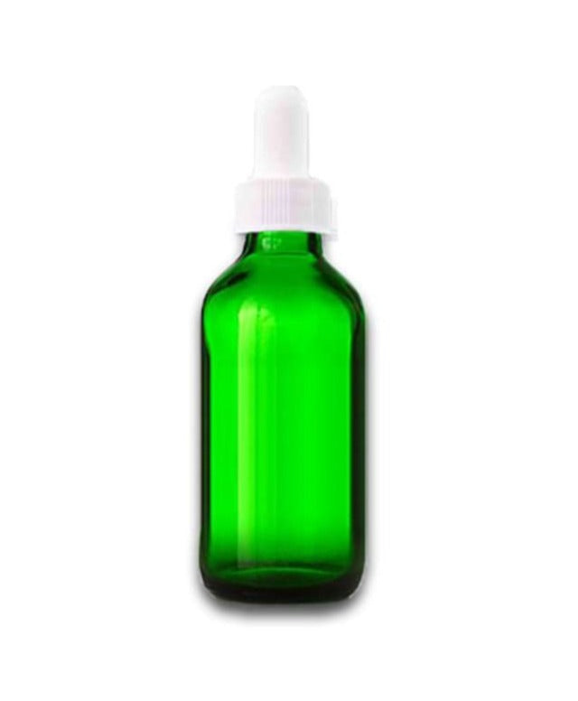 1 oz Green Glass Bottle w/ White Dropper Glass Dropper Bottles Your Oil Tools 