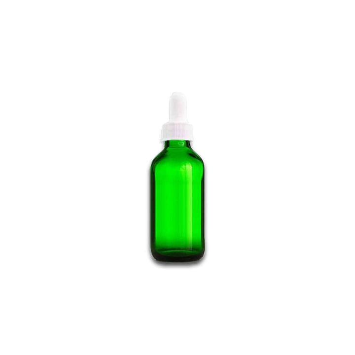 1 oz Green Glass Bottle w/ White Dropper Glass Dropper Bottles Your Oil Tools 