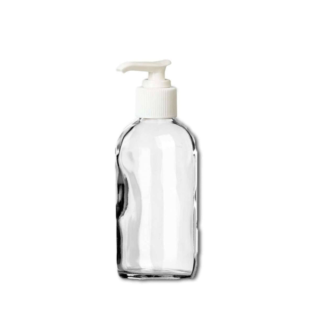4 oz Clear Glass Bottle w/ White Pump Top – Your Oil Tools