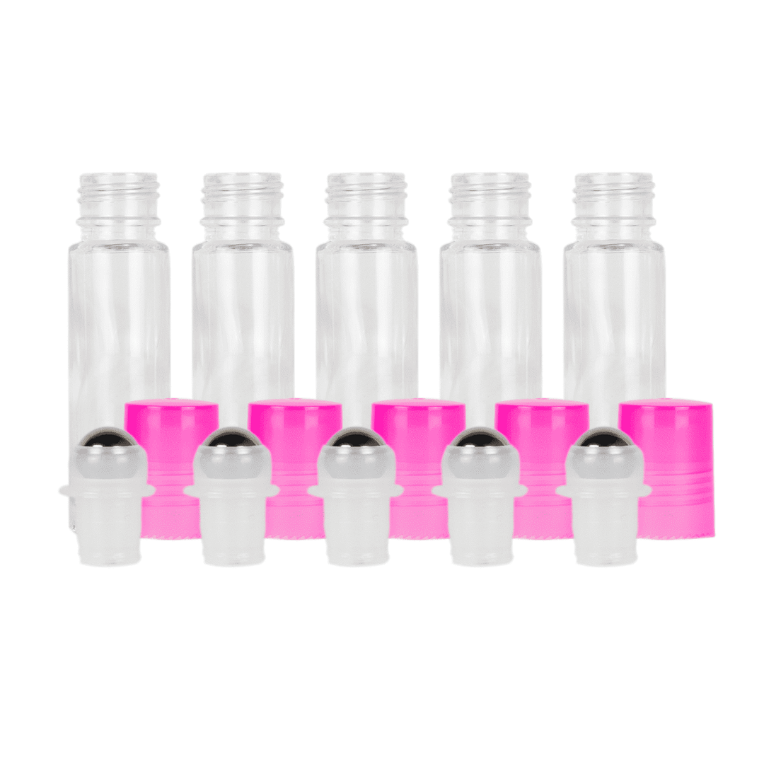 10 ml Clear Glass Roller Bottles (Pack of 5)