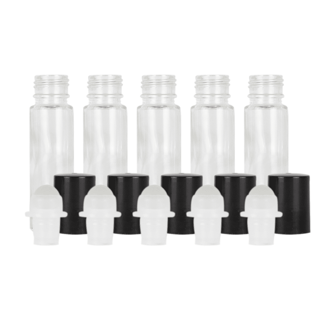 10 ml Clear Glass Roller Bottles (Pack of 5)