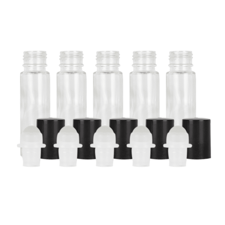 10 ml Clear Glass Roller Bottles (Pack of 5)