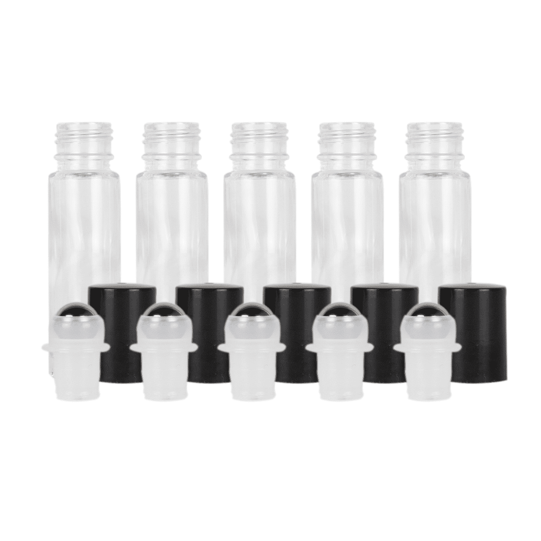 10 ml Clear Glass Roller Bottles (Pack of 5)