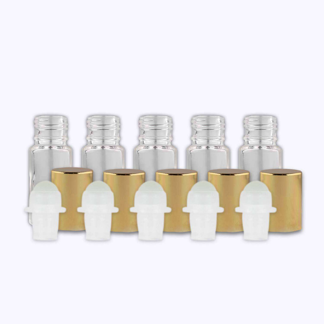 5 ml Clear Glass Roller Bottles (Pack of 5) Glass Roller Bottles Your Oil Tools 