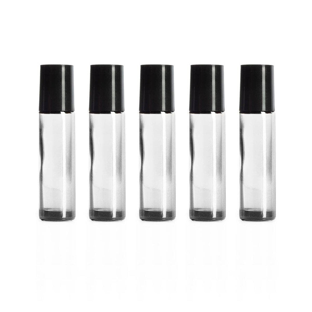 10 ml Clear Glass Bottles with Leak Guard™ Rollers (Pack of 5) Glass Roller Bottles Your Oil Tools 