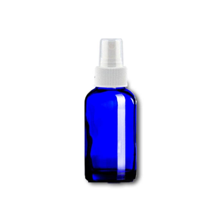 1 oz Blue Glass Bottle w/ White Fine Mist Top Glass Spray Bottles Your Oil Tools 