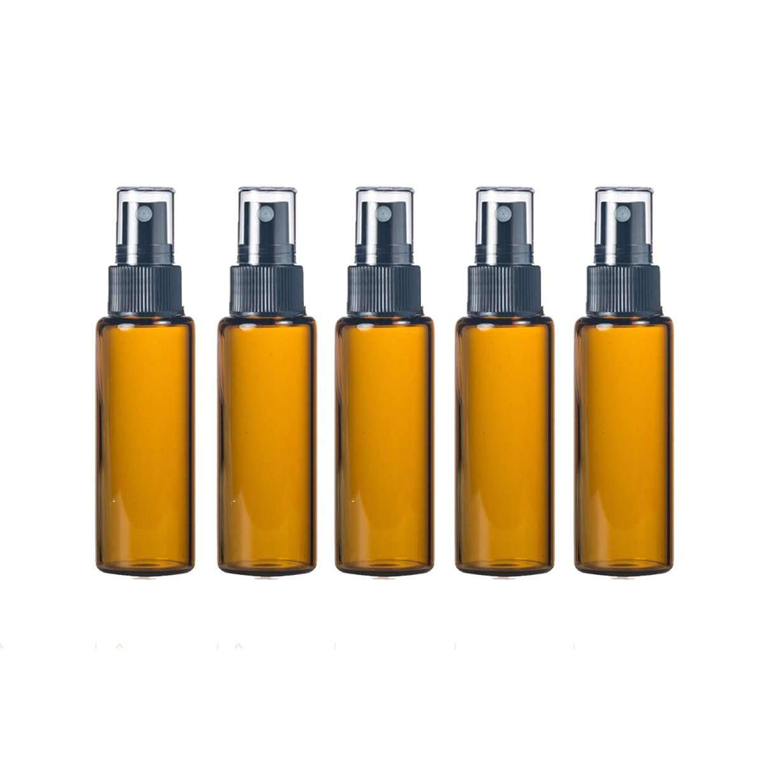 10 ml Amber Glass Vial w/ Black Fine Mist Tops (Pack of 5) Glass Spray Bottles Your Oil Tools 