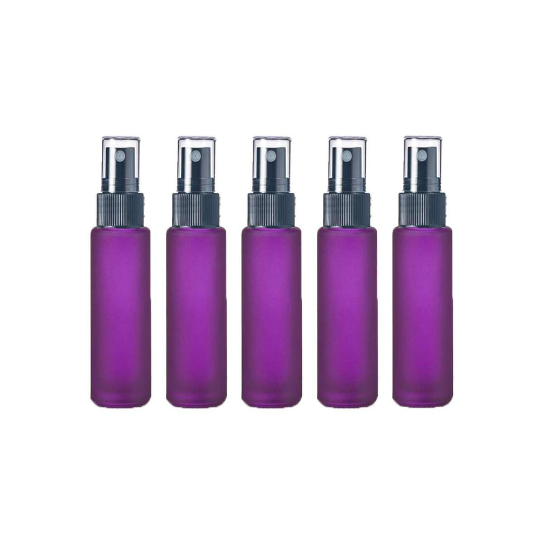 10 ml Purple Frosted Glass Vial w/ Black Fine Mist Tops (Pack of 5) Glass Spray Bottles Your Oil Tools 