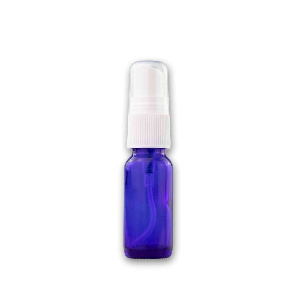 15 ml Blue Glass Bottle w/ White Fine Mist Top Glass Spray Bottles Your Oil Tools 