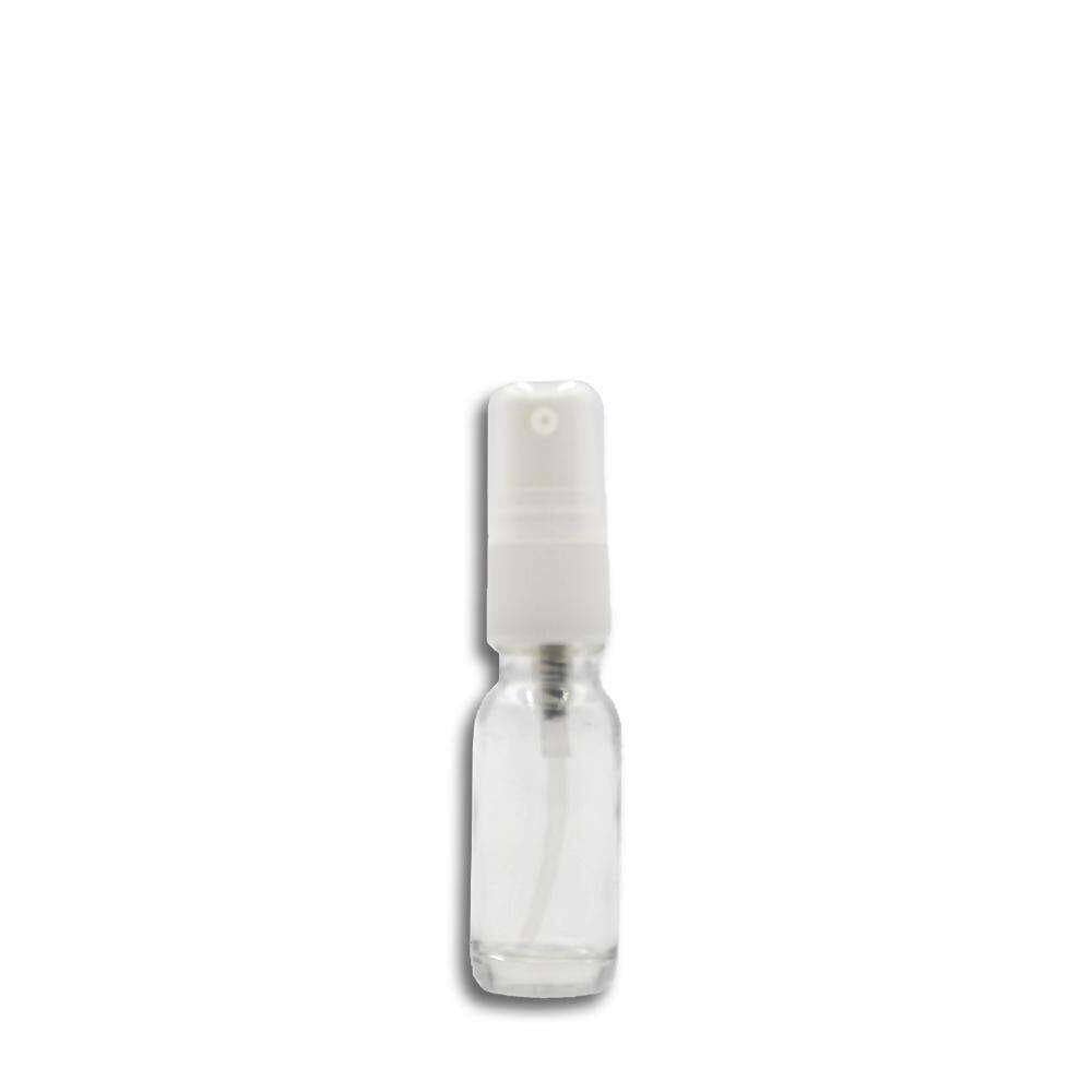 15 ml Clear Glass Bottle w/ White Fine Mist Top Glass Spray Bottles Your Oil Tools 