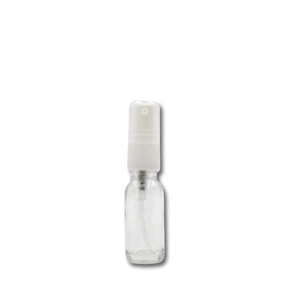 15 ml Clear Glass Bottle w/ White Fine Mist Top Glass Spray Bottles Your Oil Tools 