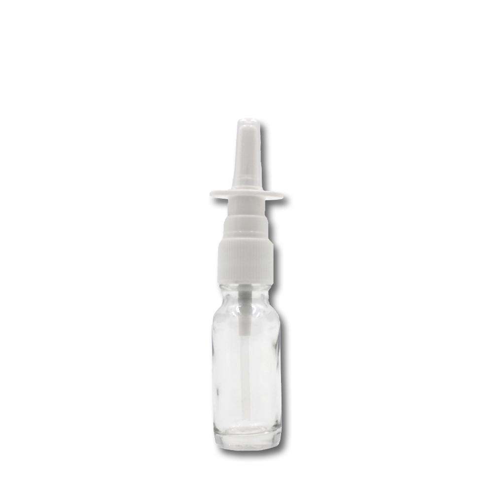 15 ml Clear Glass Bottle w/ White Nasal Atomizer Glass Spray Bottles Your Oil Tools 