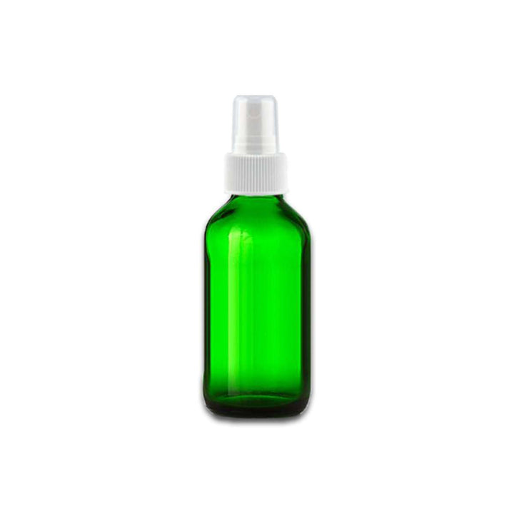 2 oz Green Glass Bottle w/ White Fine Mist Top Glass Spray Bottles Your Oil Tools 