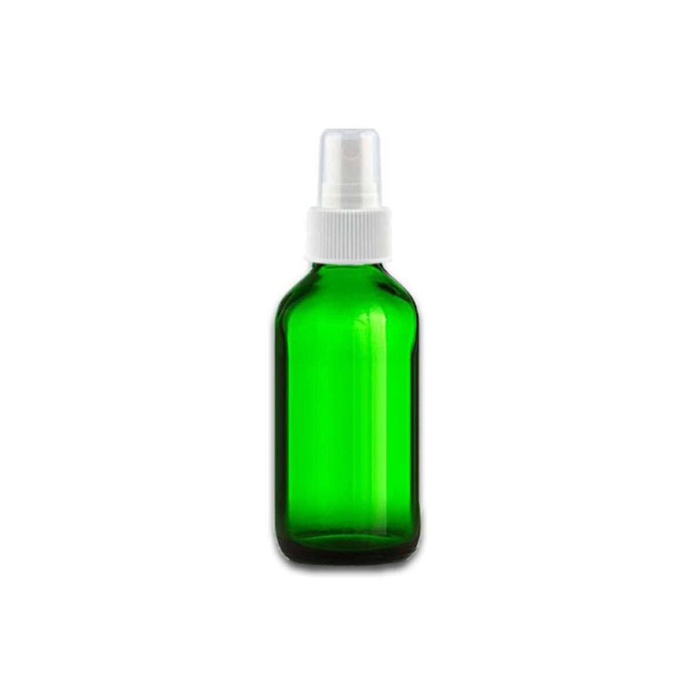 2 oz Green Glass Bottle w/ White Fine Mist Top Glass Spray Bottles Your Oil Tools 