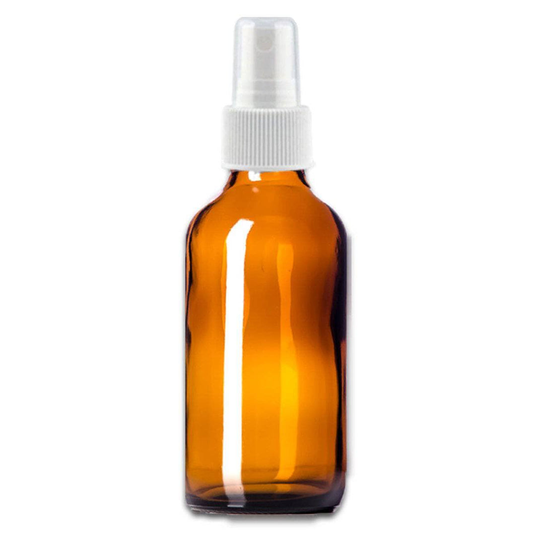 4 oz Amber Glass Bottle w/ White Fine Mist Top Glass Spray Bottles Your Oil Tools 