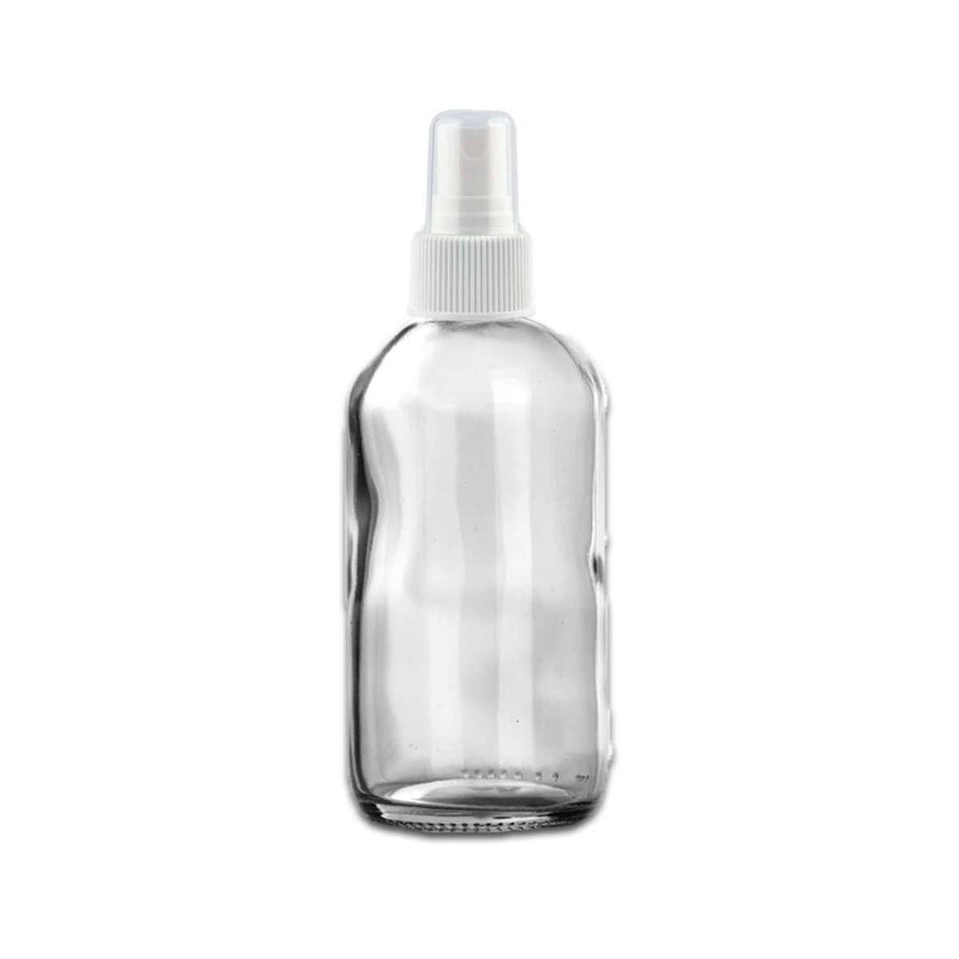 8 oz Clear Glass Bottle w/ White Fine Mist Top Glass Spray Bottles Your Oil Tools 
