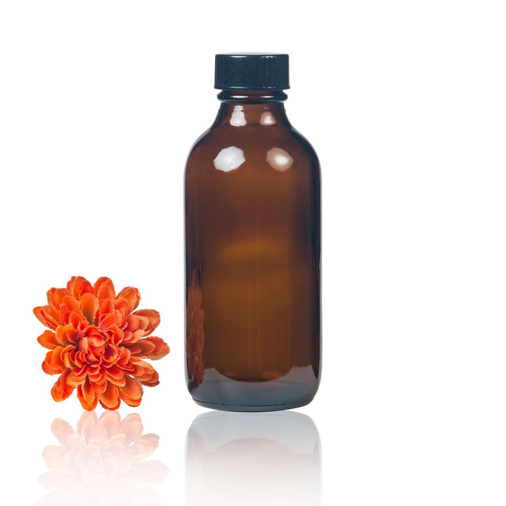 4 oz Amber Glass Bottle w/ Black Storage Cap Glass Storage Bottles Your Oil Tools 