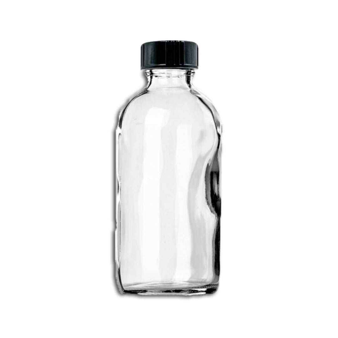 4 oz Clear Glass Bottle w/ Black Storage Cap Glass Storage Bottles Your Oil Tools 