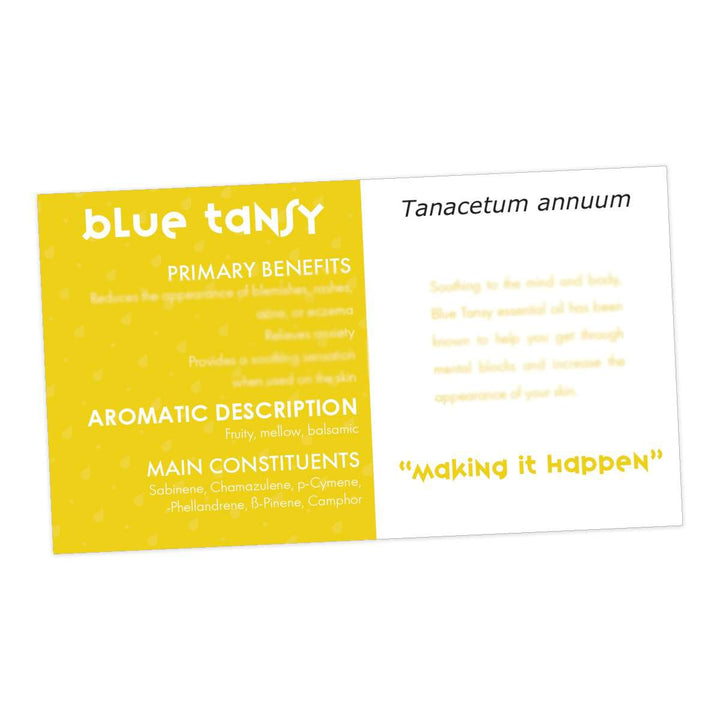 Blue Tansy Essential Oil Cards (Pack of 10) Media Your Oil Tools 