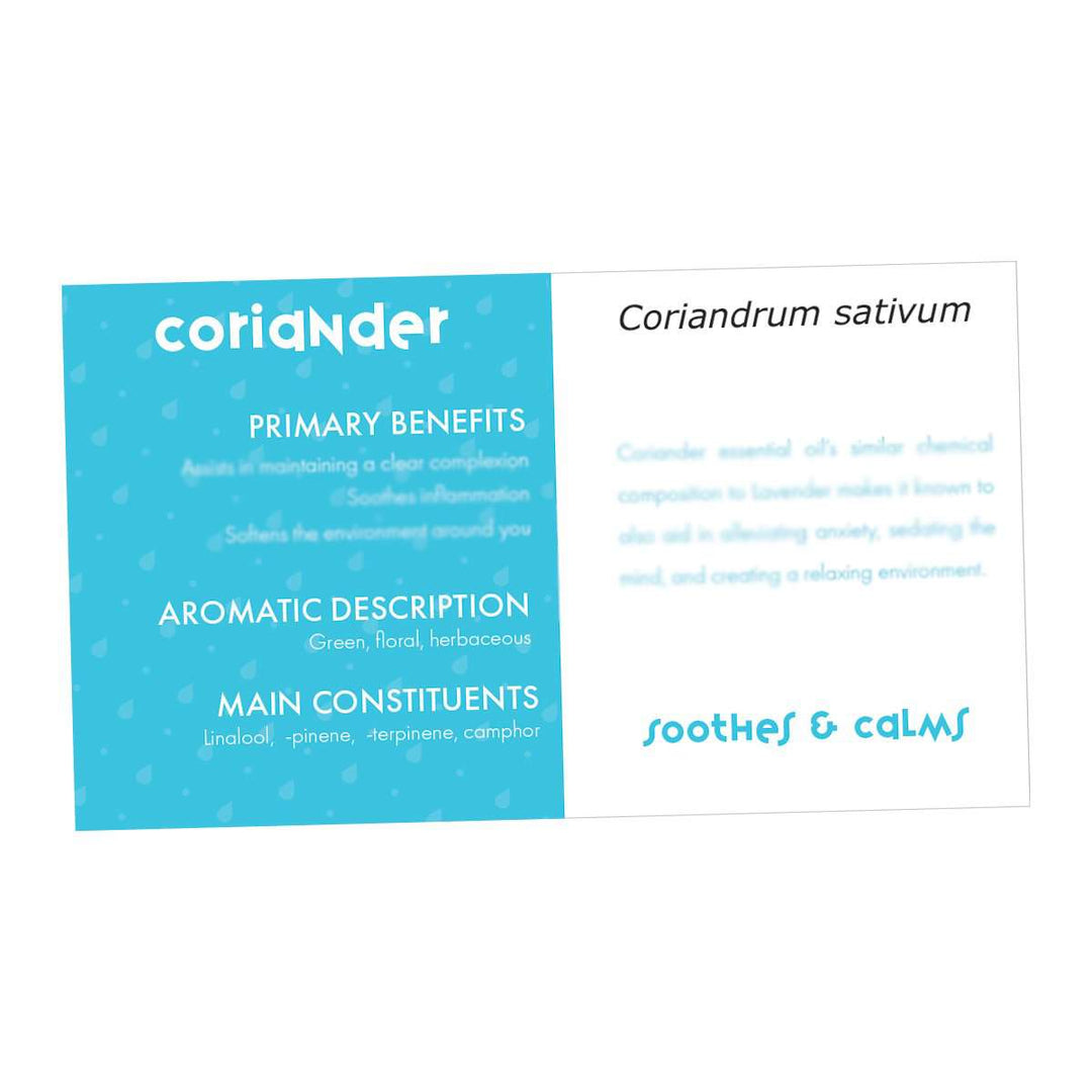 Coriander Essential Oil Cards (Pack of 10) Media Your Oil Tools 